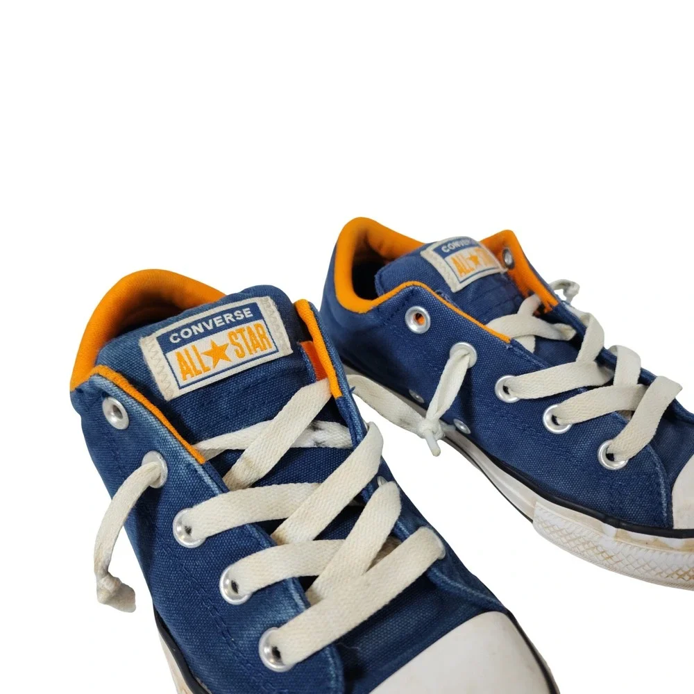 Converse All Star Kids Blue Orange Canvas Low Top Sneakers 665115F Size 3